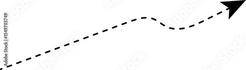Dashed arrow showing a minimal directional shift with a slight curve.