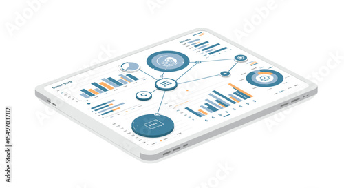 Data analysis and visualization concept for business solutions design vector illustration