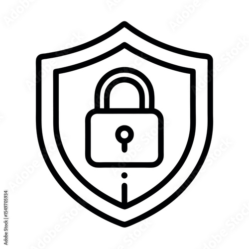 Secure vector icon. Protection & Privacy outline illustration. Flat style icon.