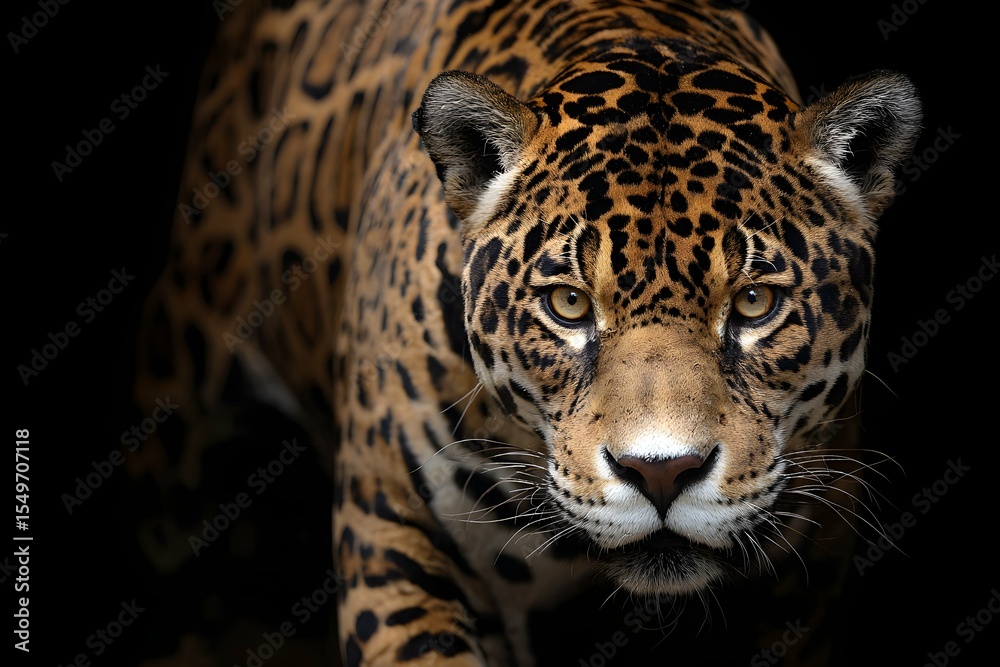 Obraz premium A stunning jaguar glides like a striped arrow, fierce and flawless in its jungle ballet.