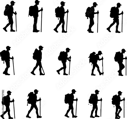 Mountain Hiking vector design bundle