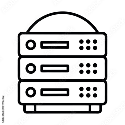 Network live server line icon. Server Room & Technology vector art.