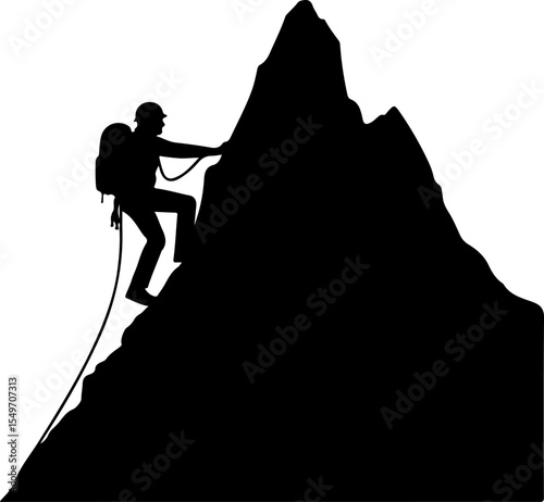 Mountain Climbing Silhouettes vector