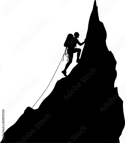 Mountain Climbing Silhouettes vector