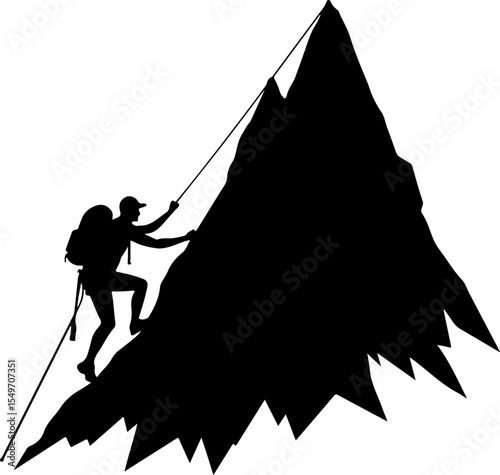 Mountain Climbing Silhouettes vector