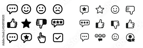 Collection of various emoticons and symbols used for feedback and communication on digital platforms