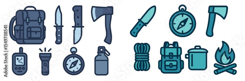 Essential camping gear and tools for outdoor adventures in nature