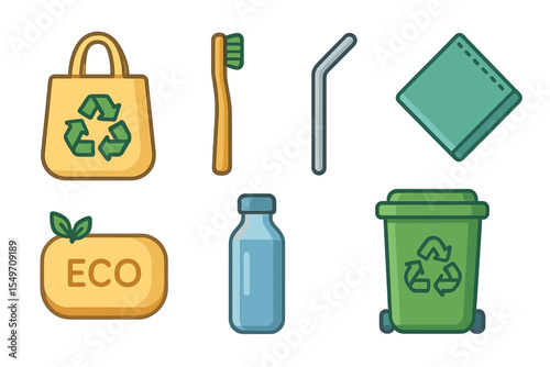Eco-friendly items promoting sustainable living through everyday choices and practices
