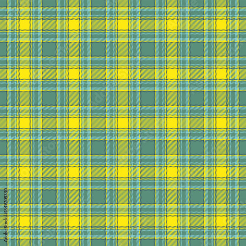 Classic plaid pattern in yellow, green, and blue. Perfect for backgrounds, textiles, or design elements. Timeless, versatile and eyecatching texture.