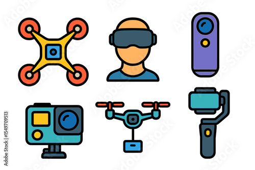 Exploring modern technology with drones, virtual reality, and cameras for innovative content creation