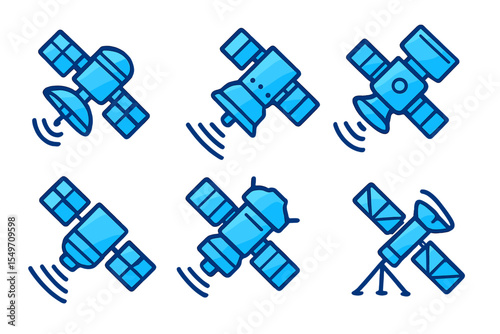 Different types of satellites designed for communication, navigation, and scientific research in space technology