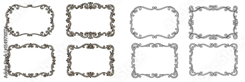 Decorative vintage frames collection suitable for various artistic projects and design needs