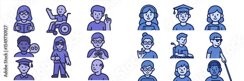 Diverse group of individuals illustrating various activities and abilities in a vibrant, inclusive community setting