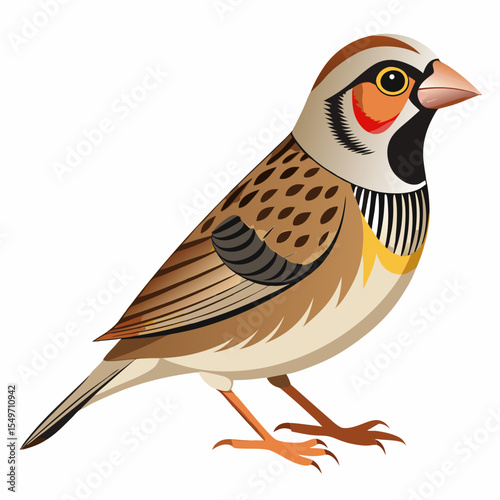 Lesser Goldfinch Vector Illustration – Small Yellow Finch with Black Cap