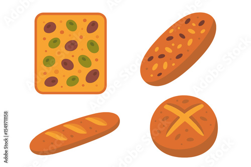 Delightful assortment of baked goods featuring colorful toppings and unique shapes displayed artistically for a cheerful presentation