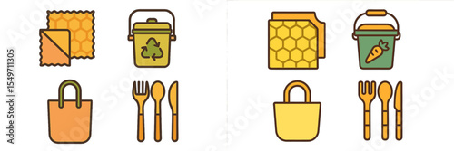 Sustainable kitchen essentials featuring eco-friendly products and reusable items for a green lifestyle