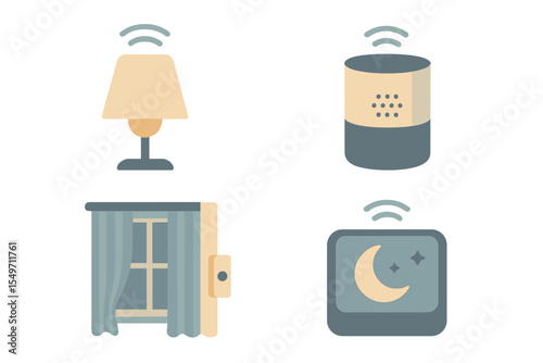 Smart home devices for automated living in a modern interior setting