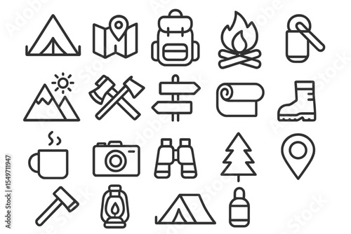 Outdoor camping essentials including tents, maps, and camping gear for a successful adventure
