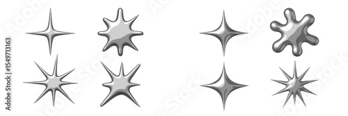 Creative metallic star shapes in various designs showcasing artistry and uniqueness