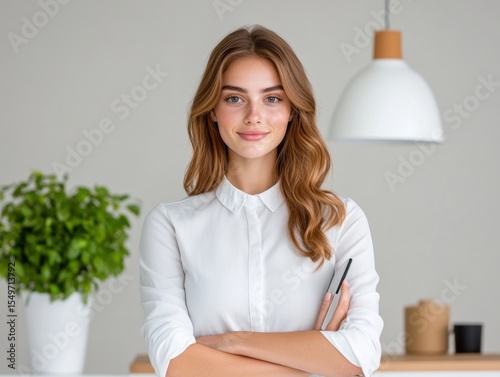 Confident businesswoman with arms crossed