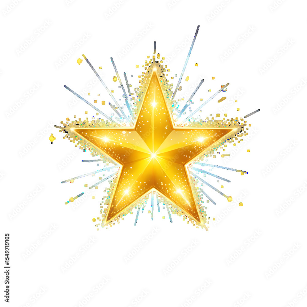 Fototapeta premium shining single yellow star, isolated. eps print, web