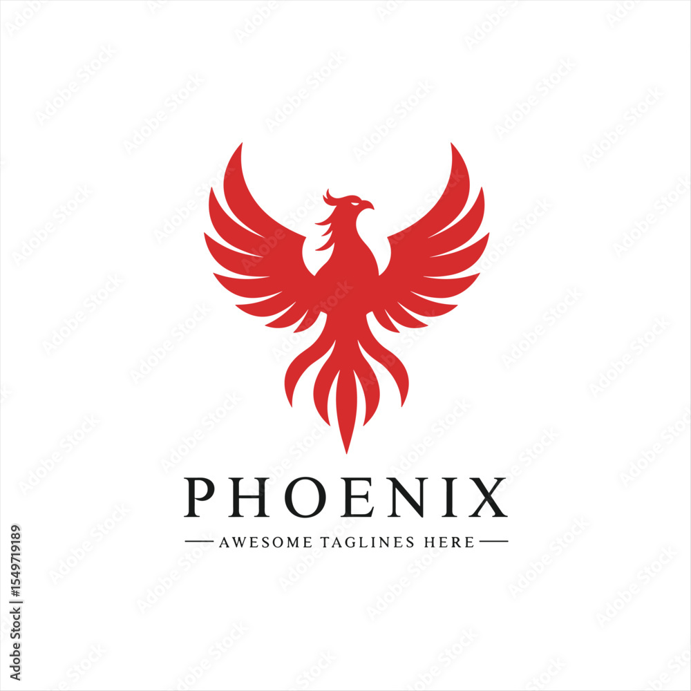 Obraz premium Phoenix logo design template. Vector Illustration