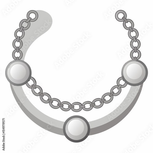 Minimal Silver Anklet Vector Illustration