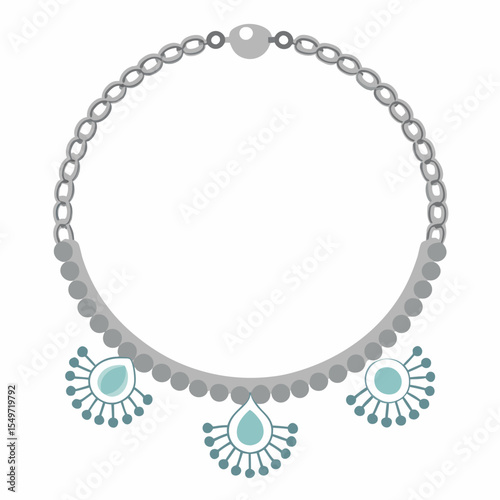 Minimal Silver Anklet Vector Illustration
