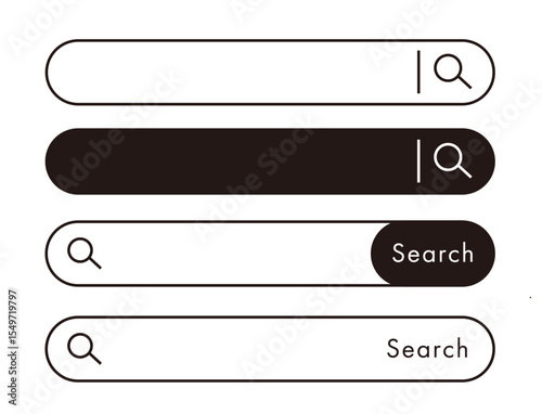 インセット（検索 バナー LP UI ベクター モノクロ ベクター 編集可能 search CTAボタン 検索窓 UIデザイン）