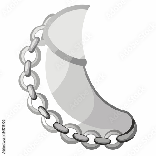 Minimal Silver Anklet Vector Illustration