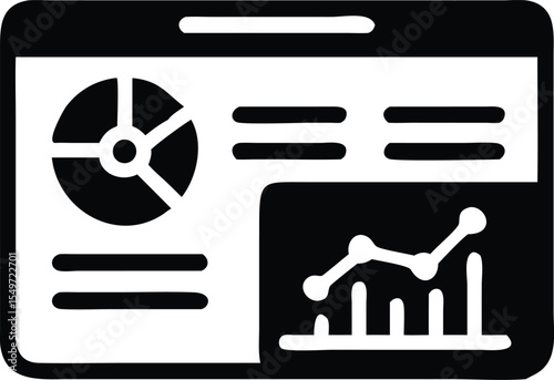 Analytical business data displayed on a digital tablet interface for modern statistics icon