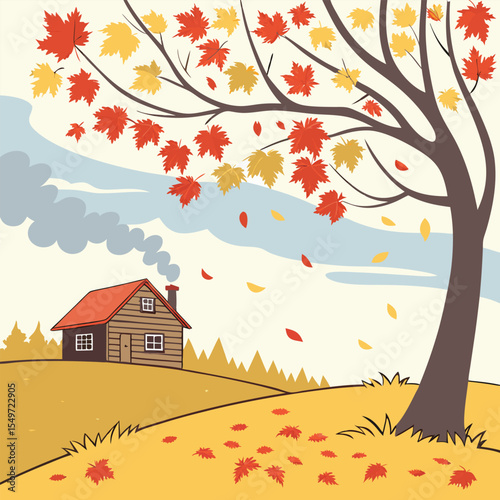 autumn landscape with trees