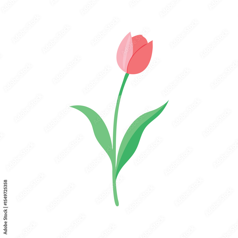 Tulip flower flat minimal vector illustration, simple spring floral icon, modern botanical design
Tulip flower flat minimal vector illustration, simple spring floral icon, modern botanical design