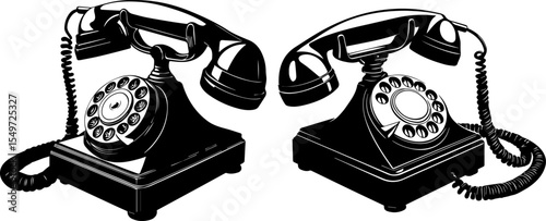 Vintage Rotary Dial Telephones - Retro Communication Devices
