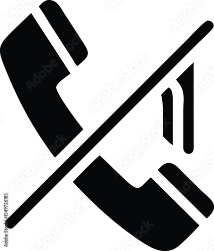 Silence telephone communication icon showing no calls allowed or phone forbidden