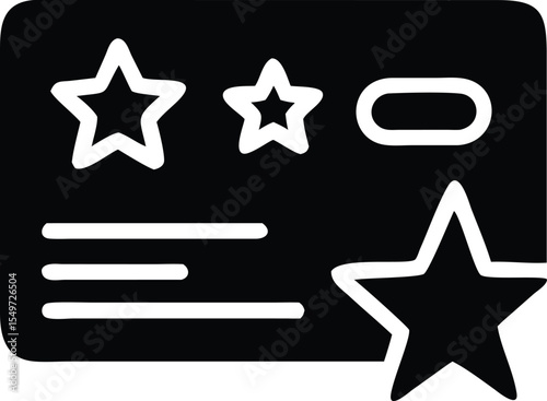 Reward card icon featuring stars