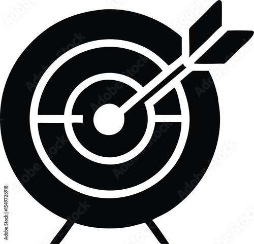 Target icon with arrow symbolizing goal achievement and business success icon