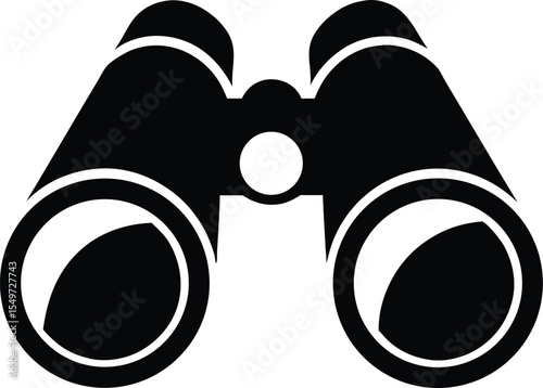 Simple Black and White Binoculars Icon