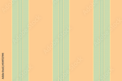 Derformance seamless textile background, panel pattern vertical fabric. Lhic lines vector stripe texture in orange and mint colors.