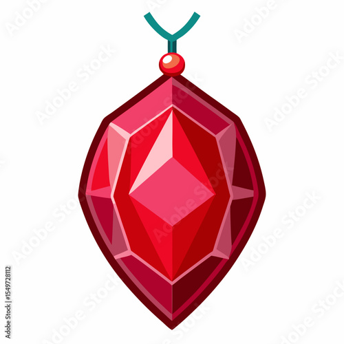 Elegant Ruby Pendant Vector