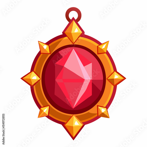 Elegant Ruby Pendant Vector