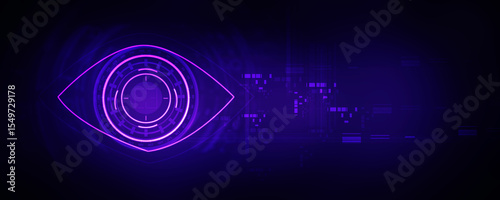 2d illustration Abstract futuristic electronic circuit technology background

