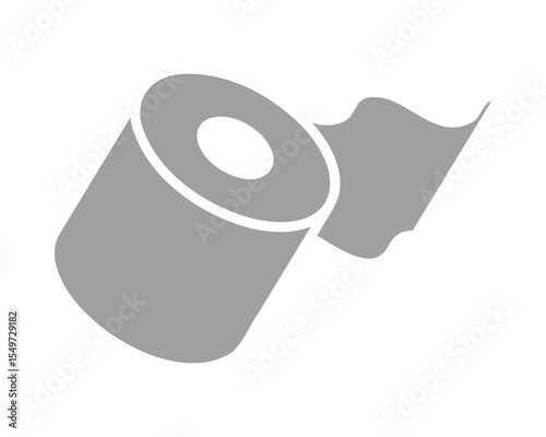Abstract grey roll icon, symbolizing new beginnings, continuous flow, or unwrapping potential.  Perfect for presentations, websites, or app design needing a clean, minimalist graphic.
