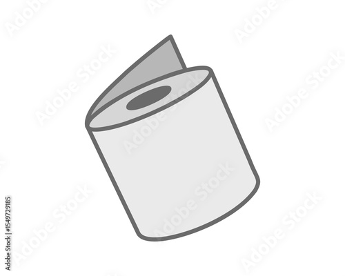 A simple yet elegant illustration of a paper roll, partially unfurled.  Perfect for representing cleanliness, simplicity, or new beginnings.