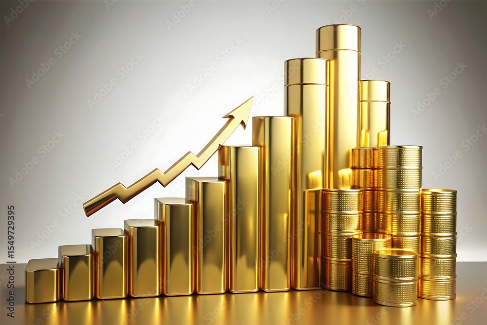Gold bars graph arrow finance success wealth money market growth investment profit luxury business economy chart rise Gold bars graph arrow finance success wealth money market growth investment profit luxury business economy chart rise
