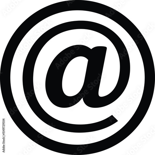 Black and White At Symbol Illustration for Email and Internet Communication