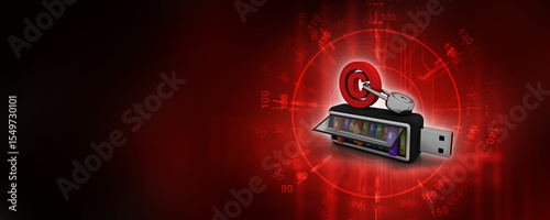 Wallpaper Mural 3d rendering office document Binder with pen drive near copyright lock
 Torontodigital.ca