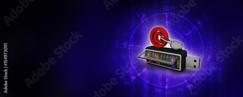 Wallpaper Mural 3d rendering office document Binder with pen drive near copyright lock
 Torontodigital.ca