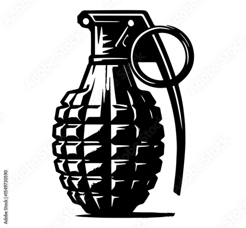 classic grenade explosive silhouette vector shape illustration