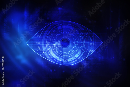 2d illustration Abstract futuristic electronic circuit technology background
